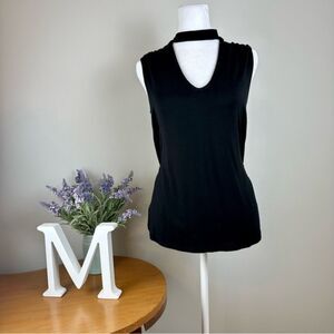Karlie Black Choker Sleeveless Shirt Size Small